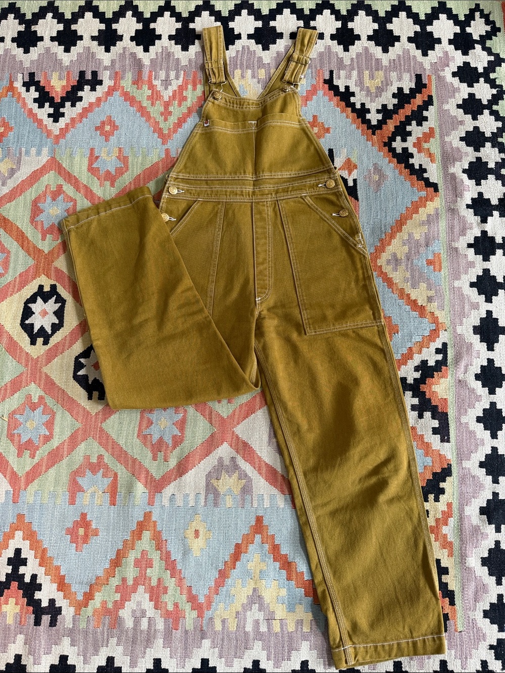 BIG BUD PRESS Olive Green Denim Overalls
